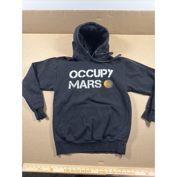 SpaceX Tesla Occupy Mars Hoodie Mens Medium Black Hooded‎ Sweatshirt AUTHENTIC!